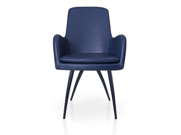 DOLPHIN TIFFANY - Upholstered leather chair with armrests by 5A Design - view 2